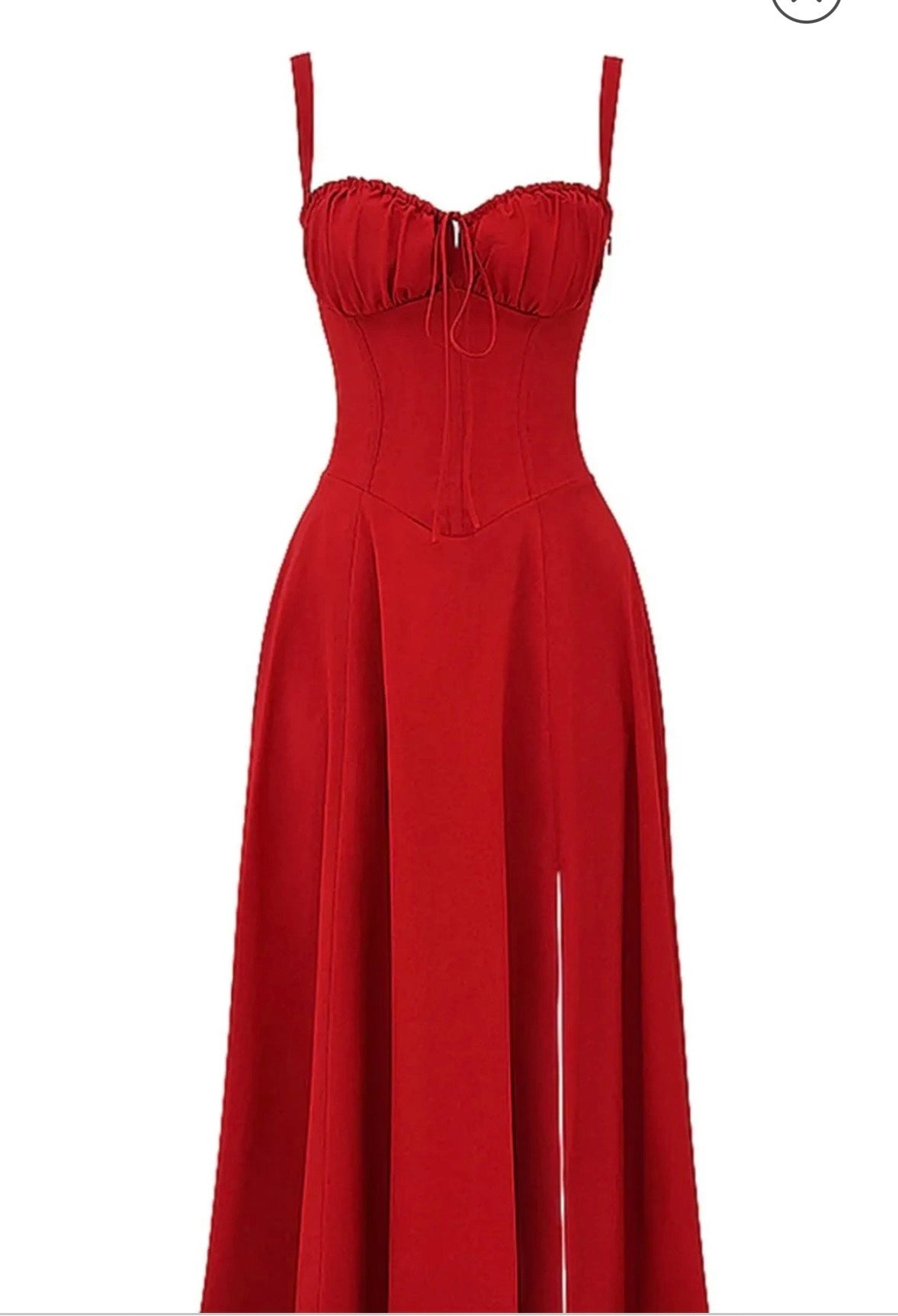 Red corset midi dress