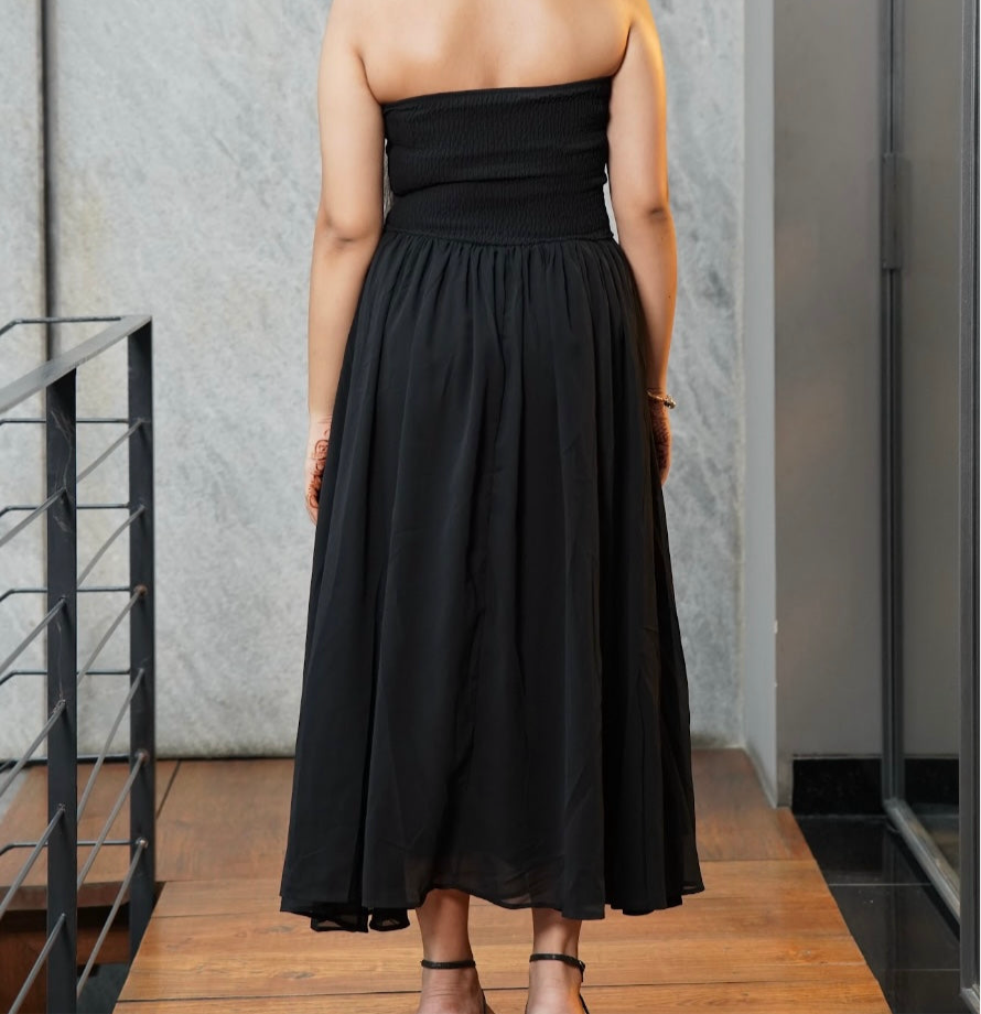 Black A- Line Long Dress