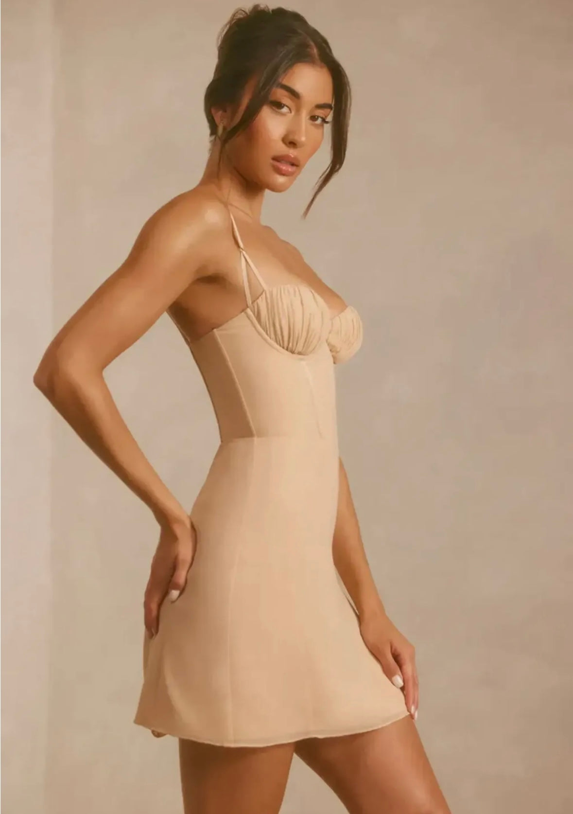 Beige mini dress