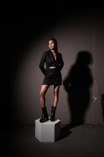 Lycra Mini Dress with Attached Coat Overlay