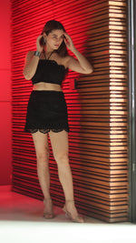 Two-Piece Crochet Top and Skirt Set