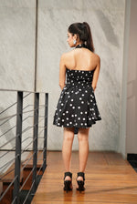 Black Halter Polka Dot Dress