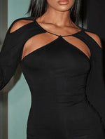 Black Neck cutout dress