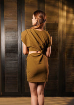 Green waist cutout dress