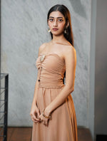 Tan A-Line Long Dress