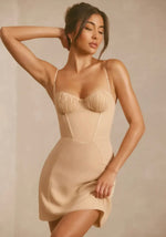Beige mini dress