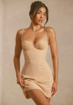 Beige mini dress