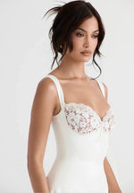 White Lace Detail Mini Dress