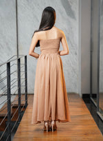 Tan A-Line Long Dress