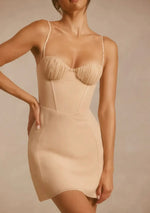 Beige mini dress